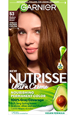 Medium Golden Brown Hair Color Nutrisse Ultra creme Nourishing permanent color Gray Coverage - Garnier